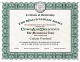 The Meatatarian Army Membership Certificate